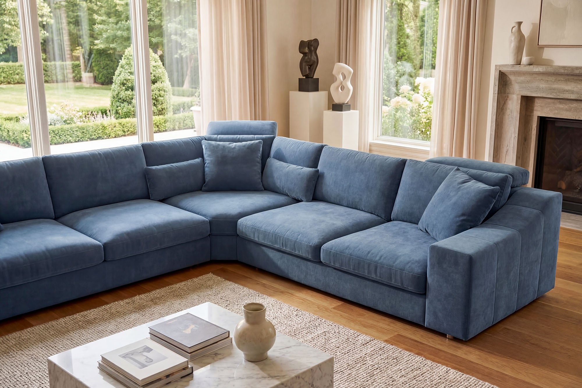 Chicago LG Modern Fabric L-Sectional Large