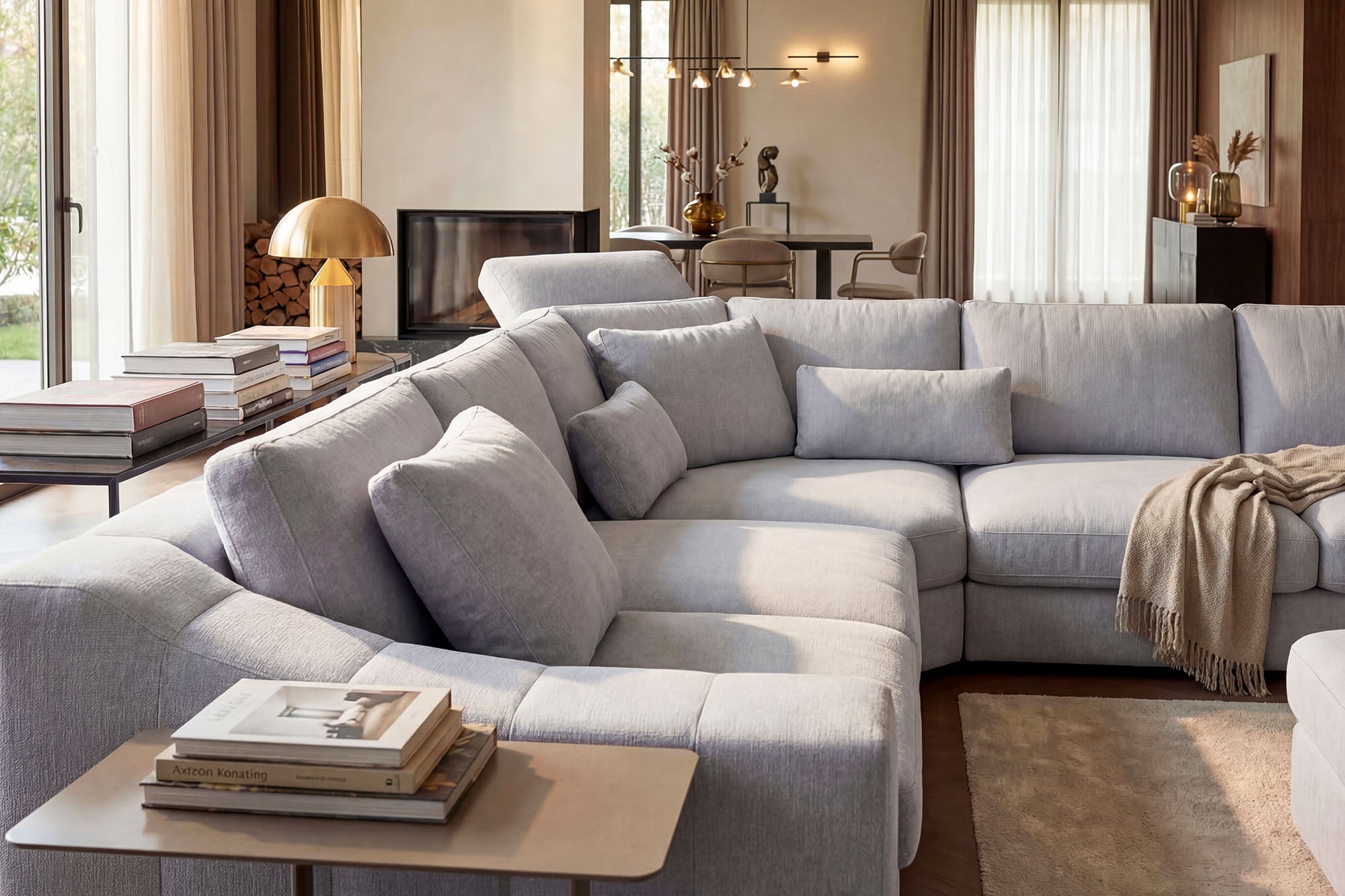 Chicago LG Modern Fabric L-Sectional Large