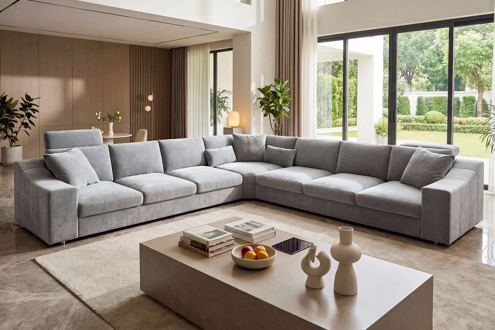 Chicago LG Modern Fabric L-Sectional Large