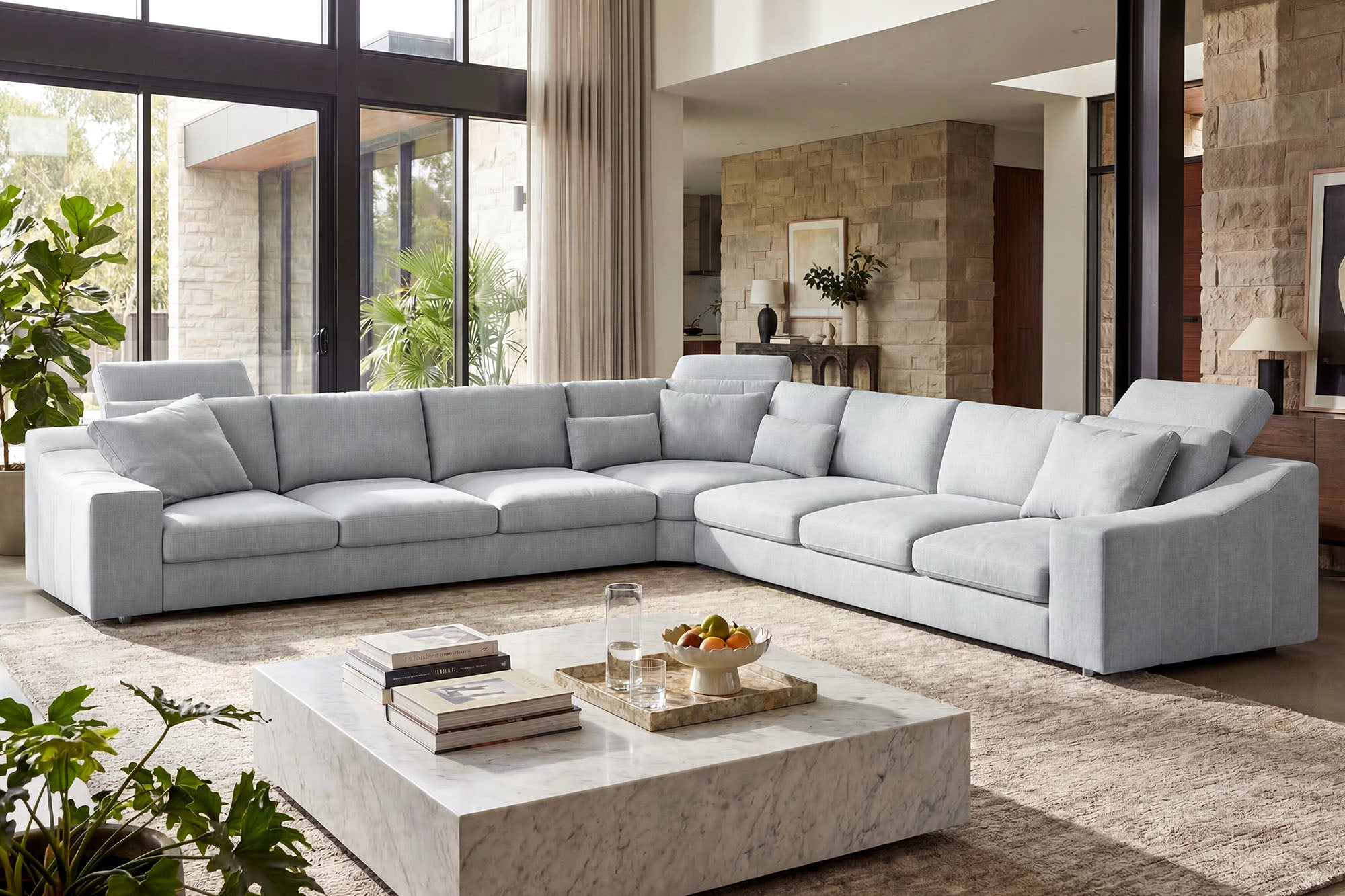 Chicago LG Modern Fabric L-Sectional Large