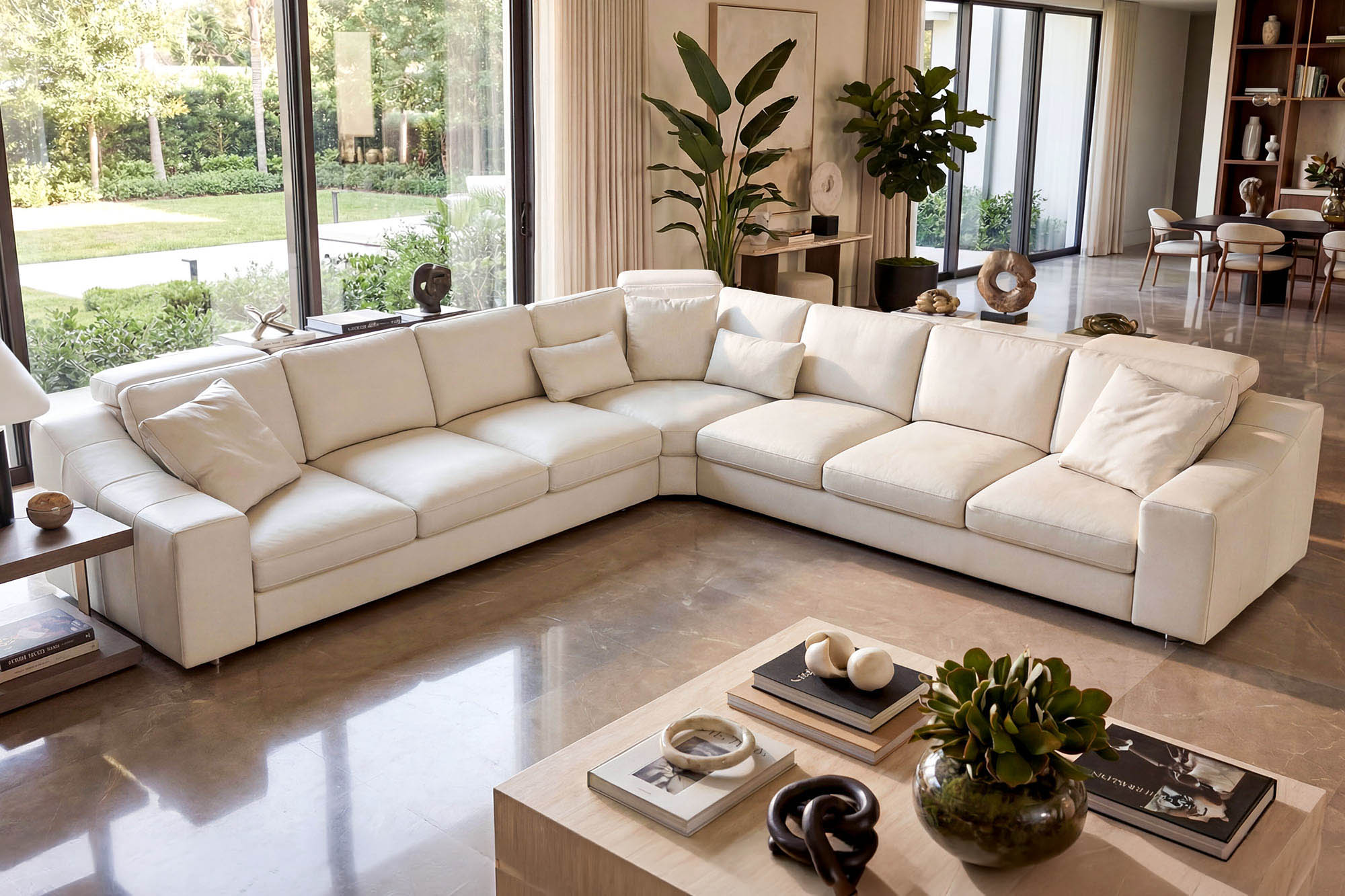 Chicago LG Modern Leather L-Sectional Large