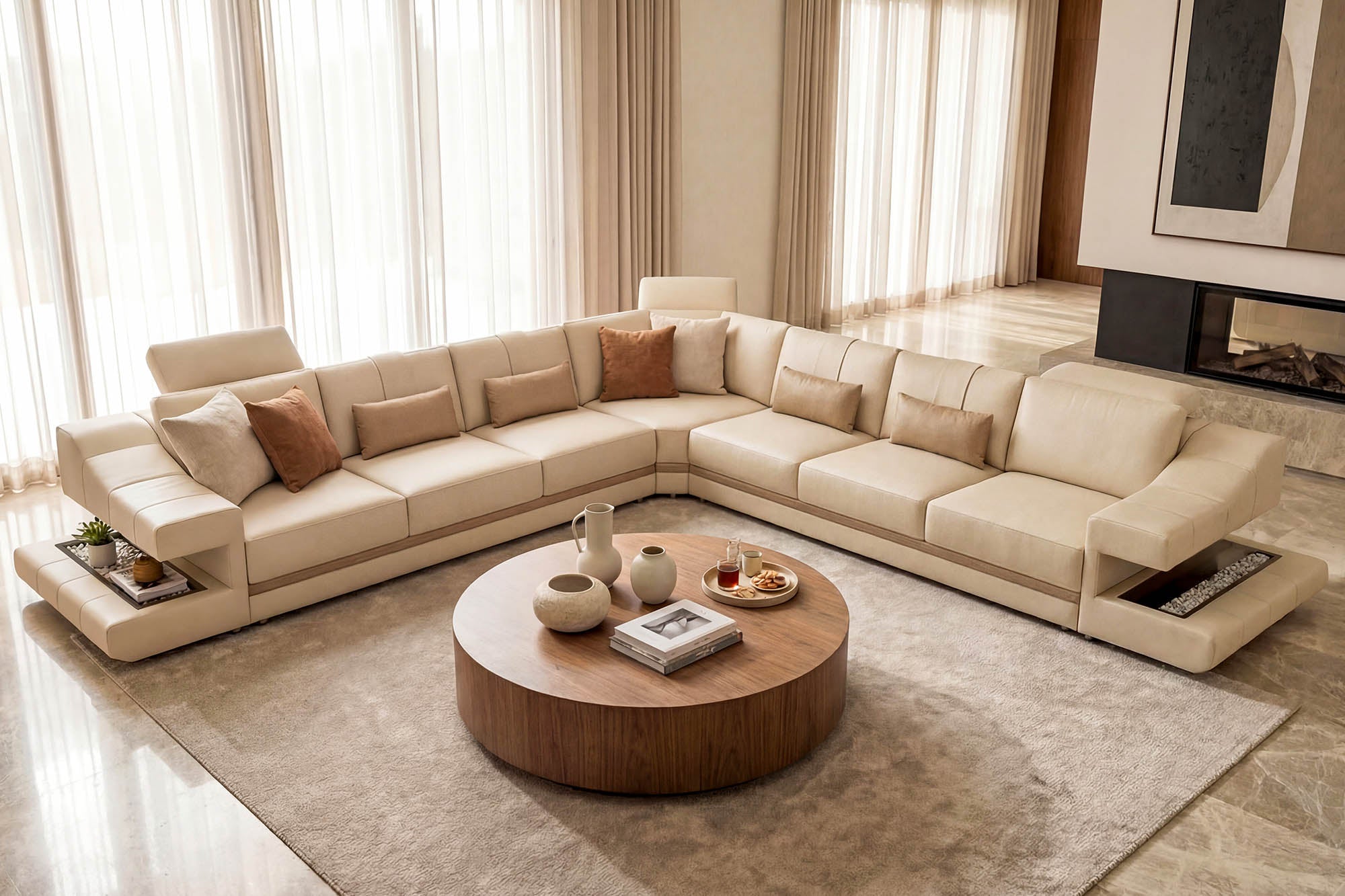 Chicago LG Leather L-Sectional Large