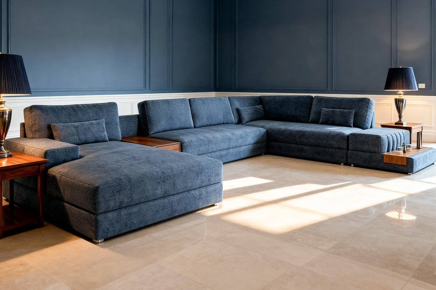 Florida LG Modern Fabric U-Chaise Sectional