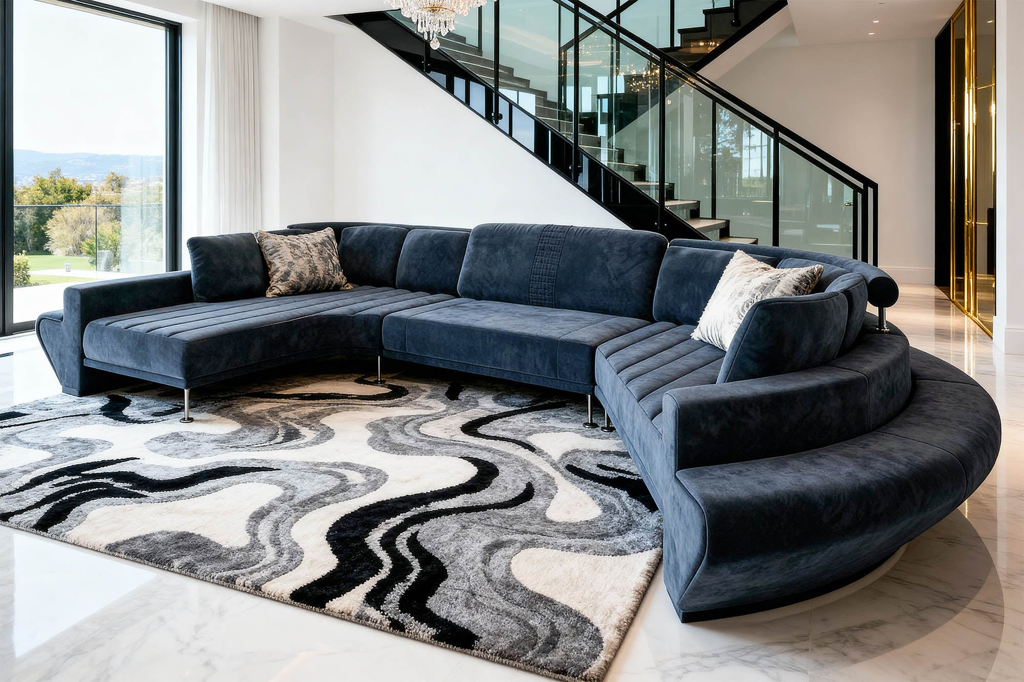 Las Vegas Fabric Curve Sectional