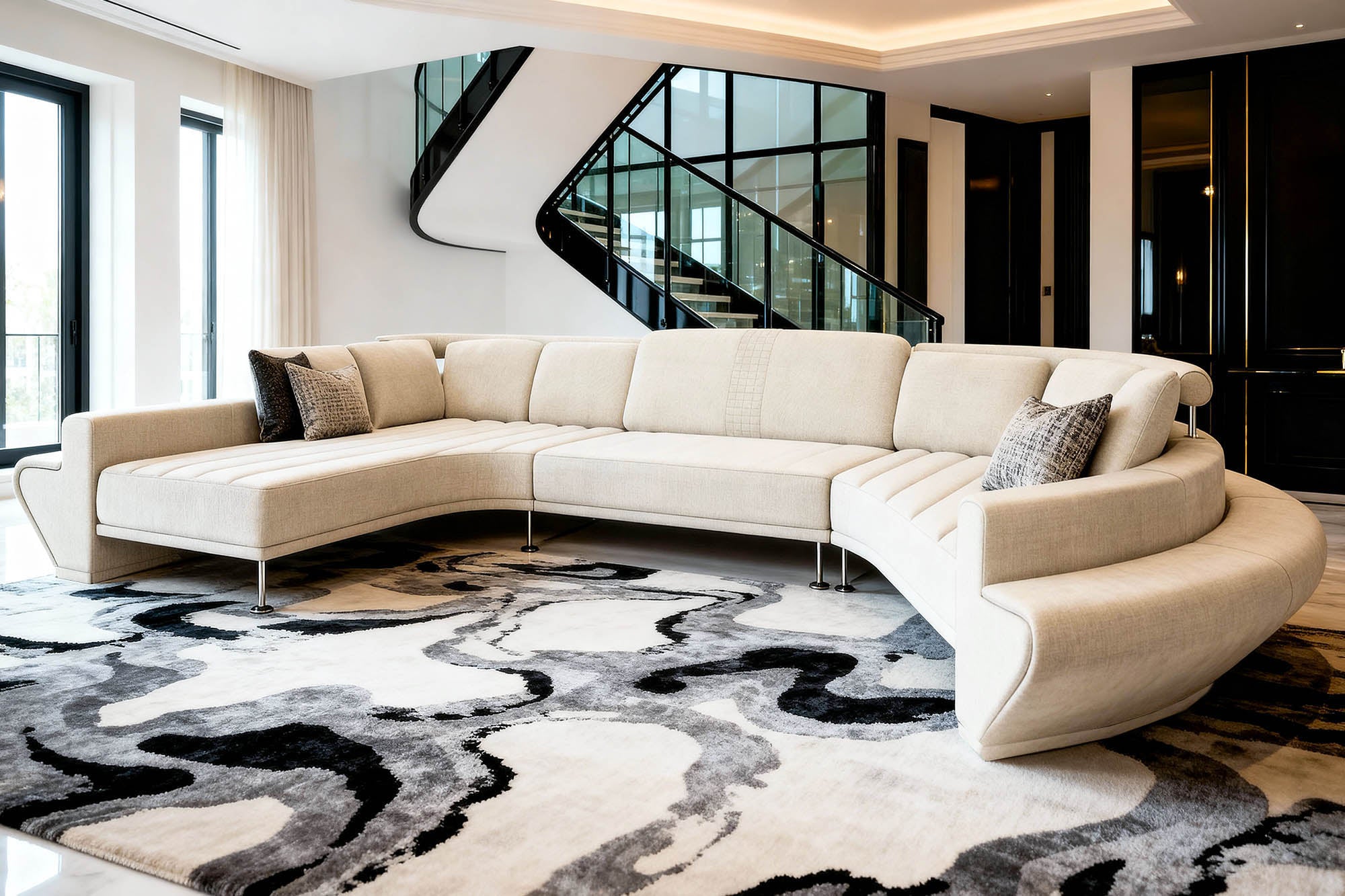 Las Vegas Fabric Curve Sectional