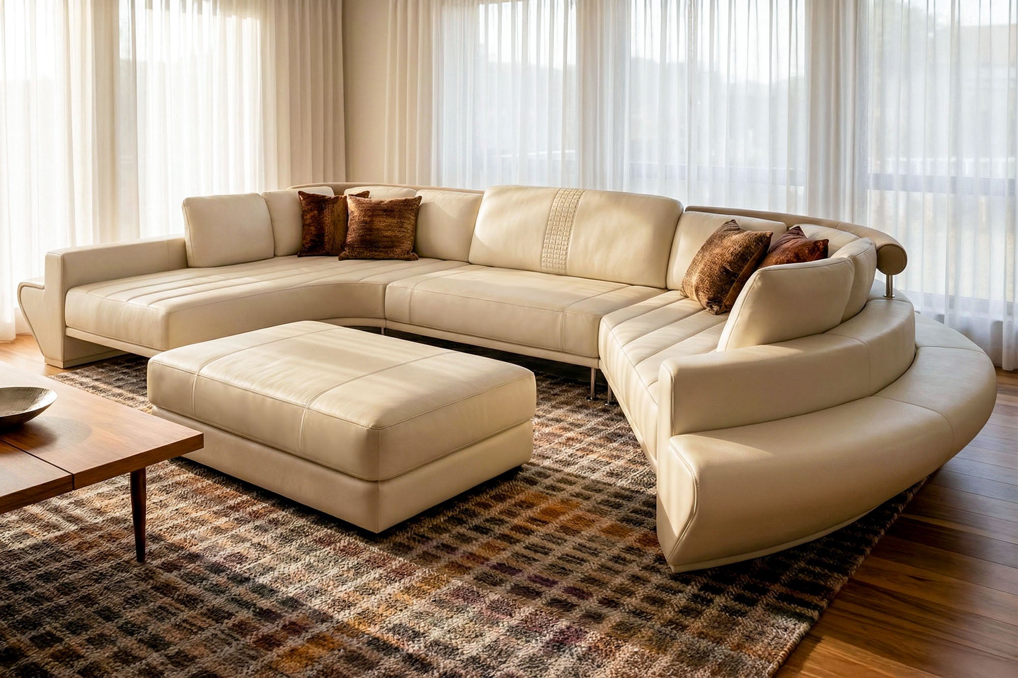 Las Vegas Leather Curve Sectional