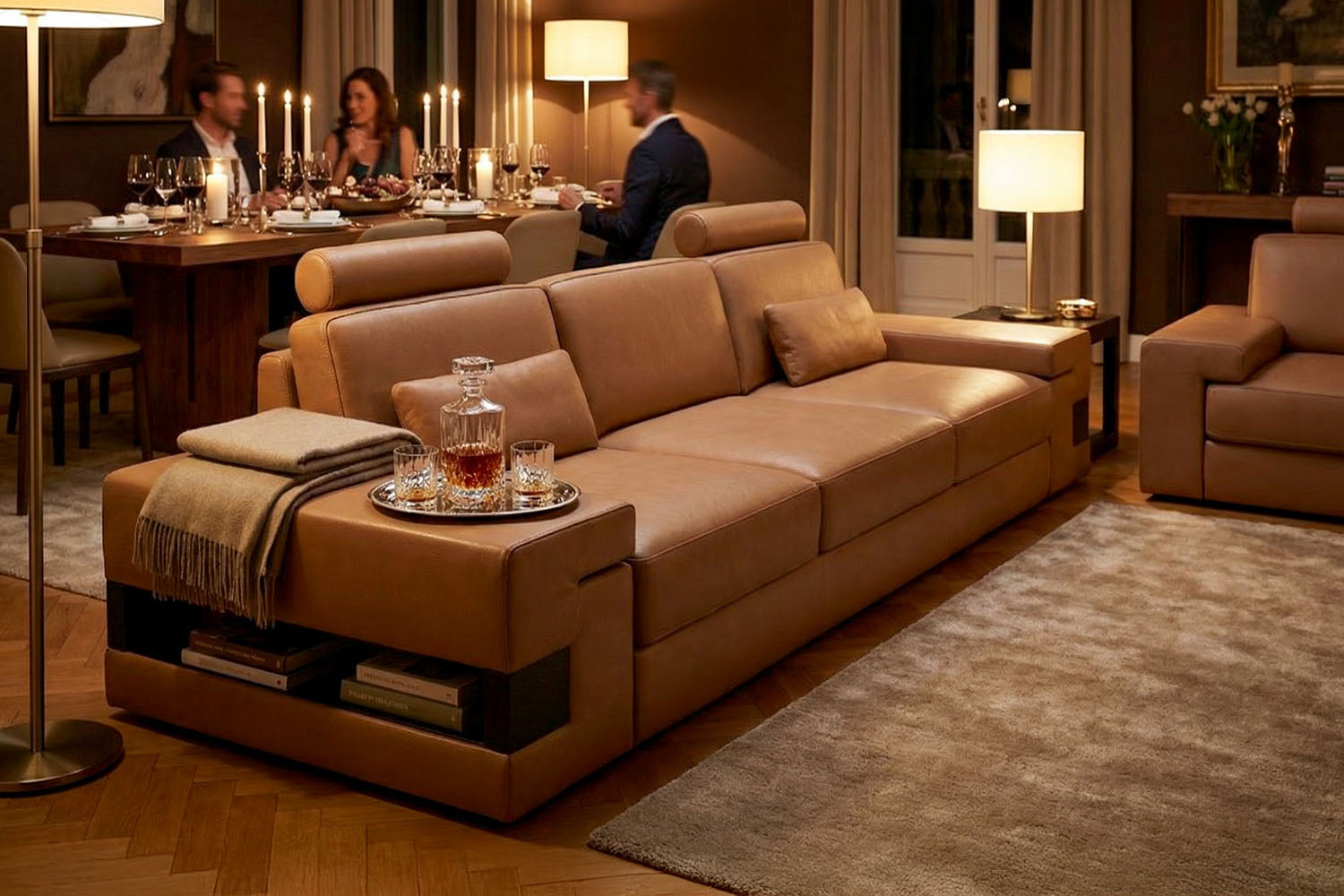 Los Angeles Leather 3 Seater Sofa