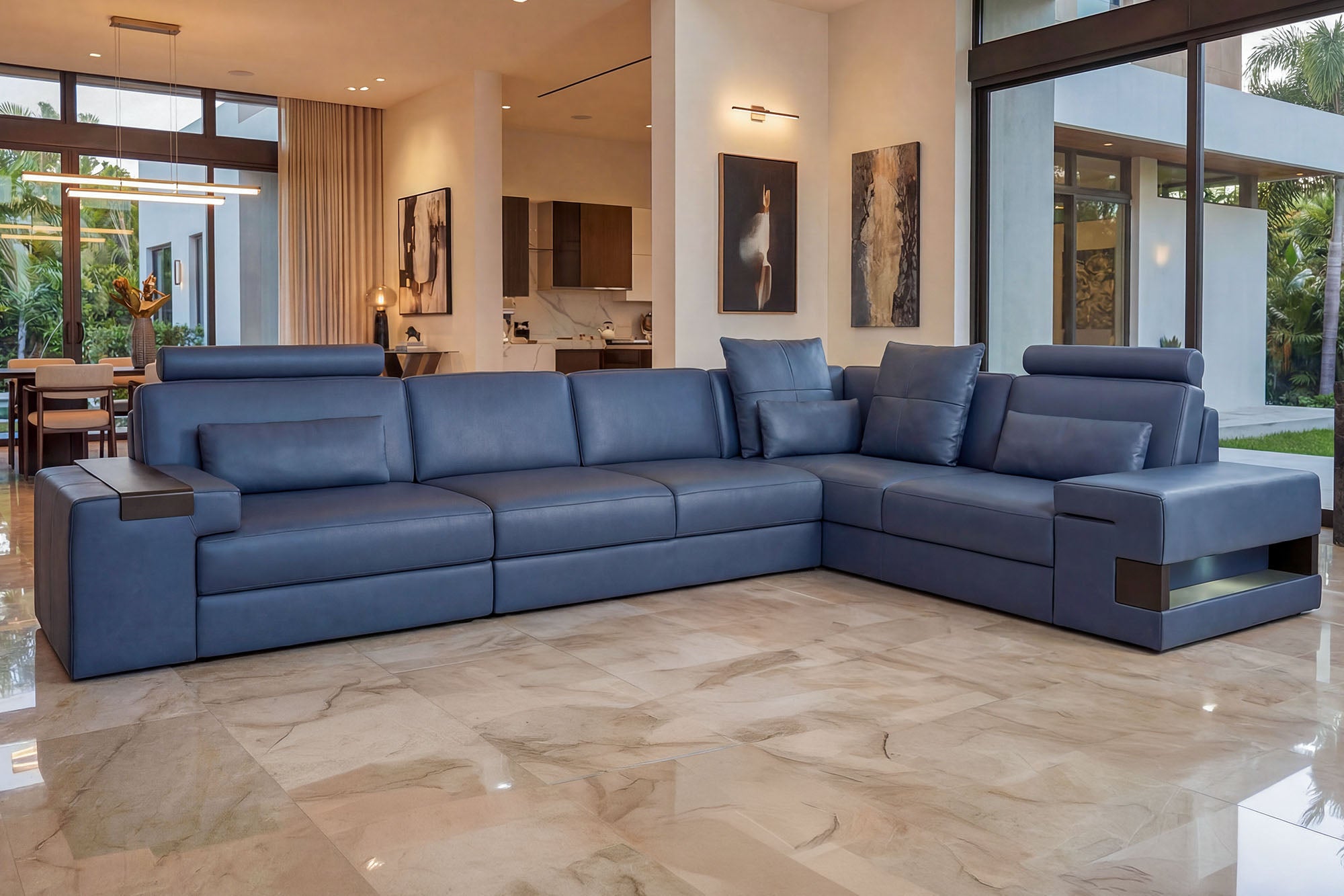 Los Angeles II Leather L-Sectional