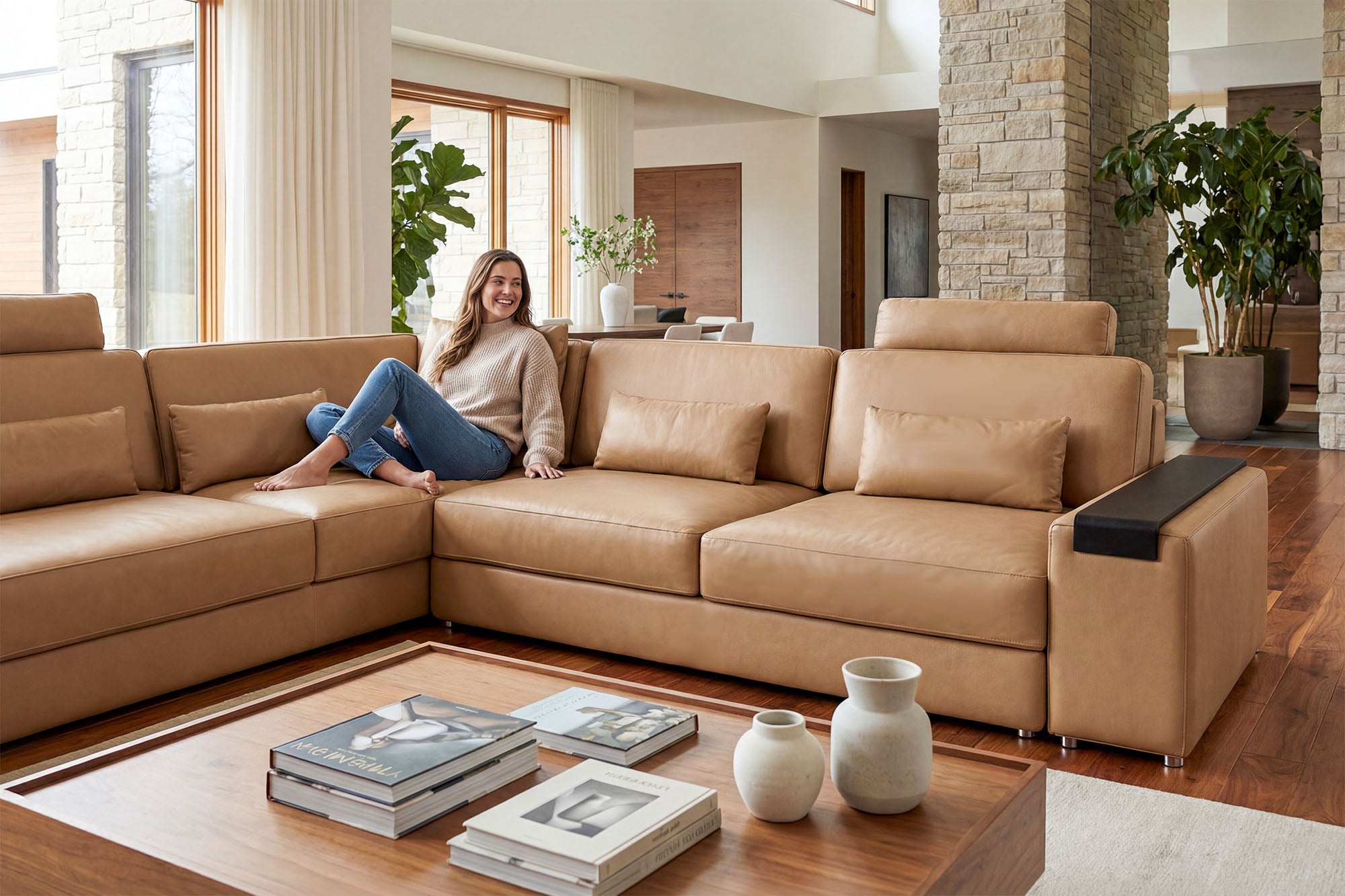 Los Angeles II Modern Leather L-Sectional