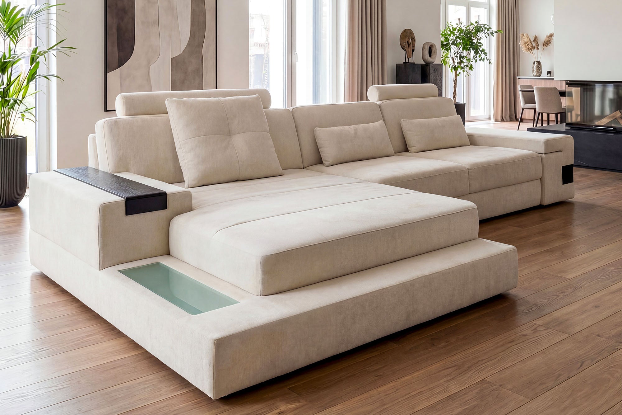 Los Angeles III Fabric Chaise Sofa