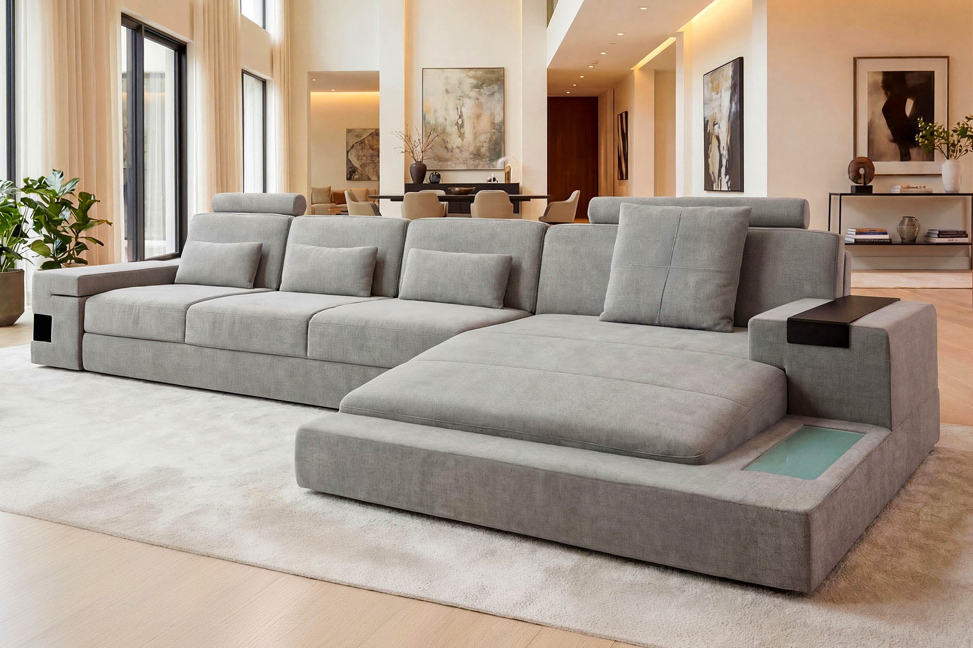 Los Angeles III-LG Fabric Chaise Sectional