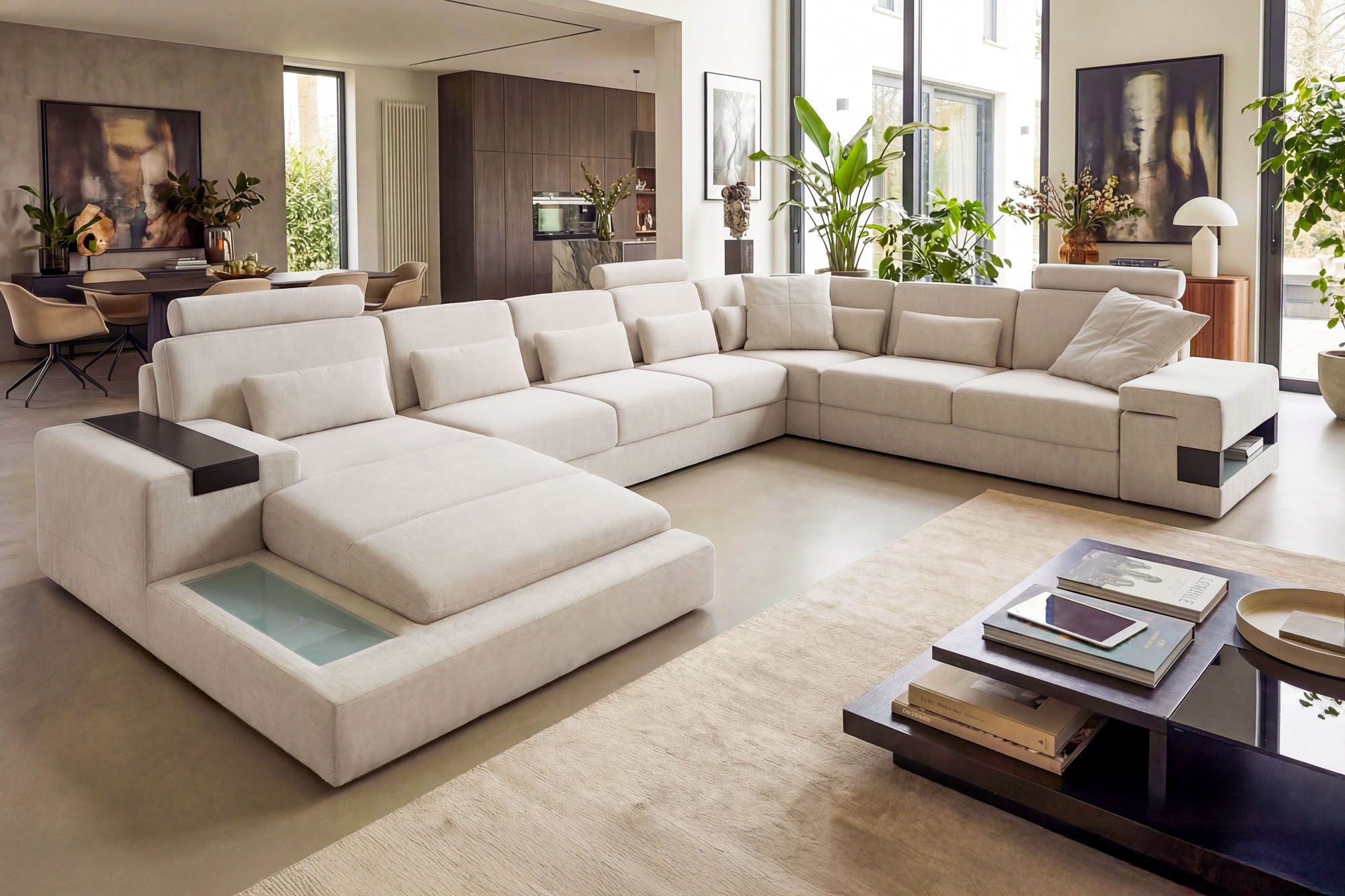 Los Angeles LG Fabric U-Chaise Sectional Large