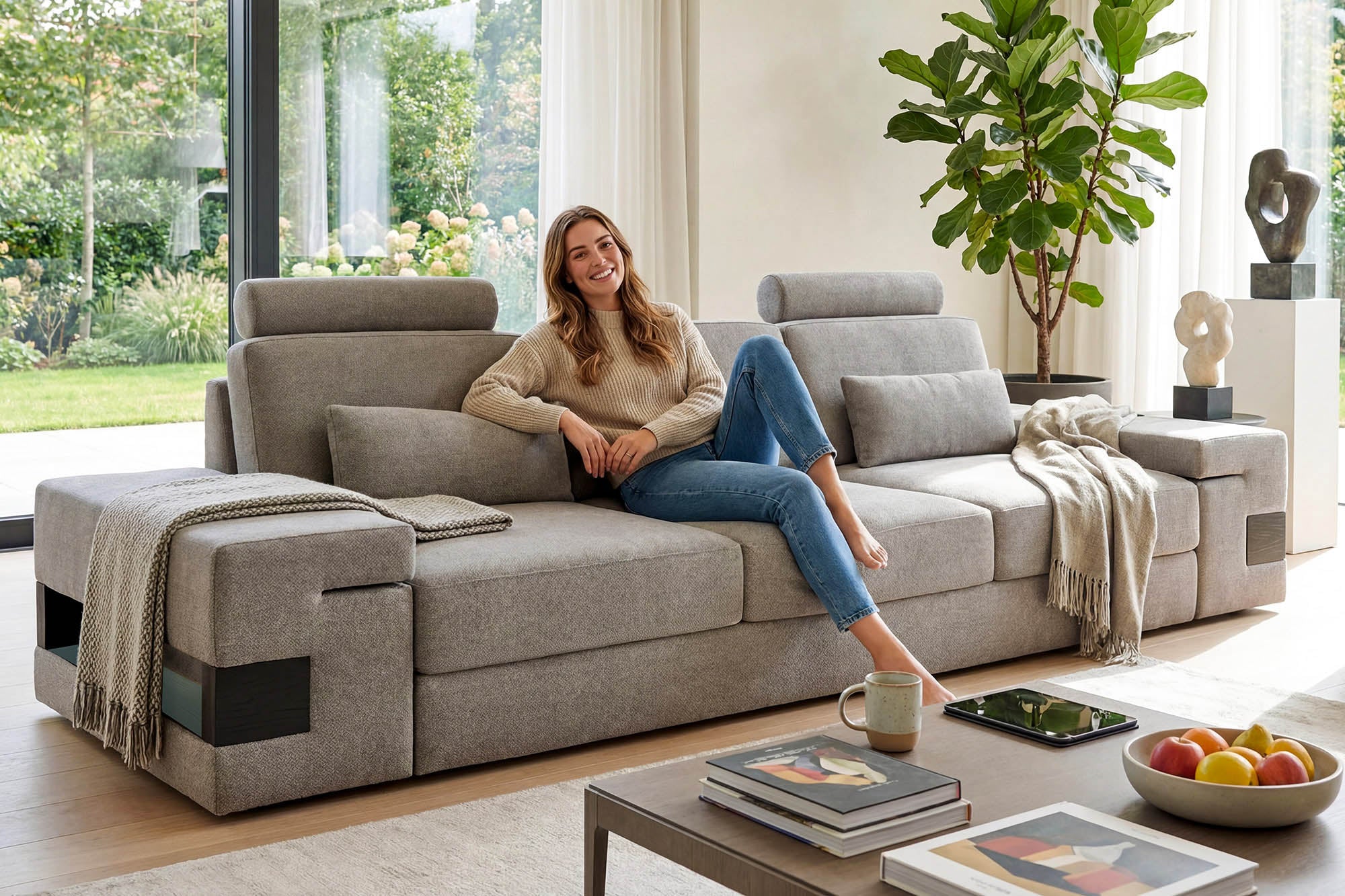 Los Angeles Fabric 3 Seater Sofa