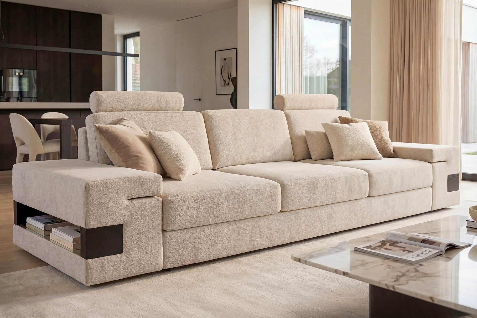 Los Angeles Fabric 3 Seater Sofa