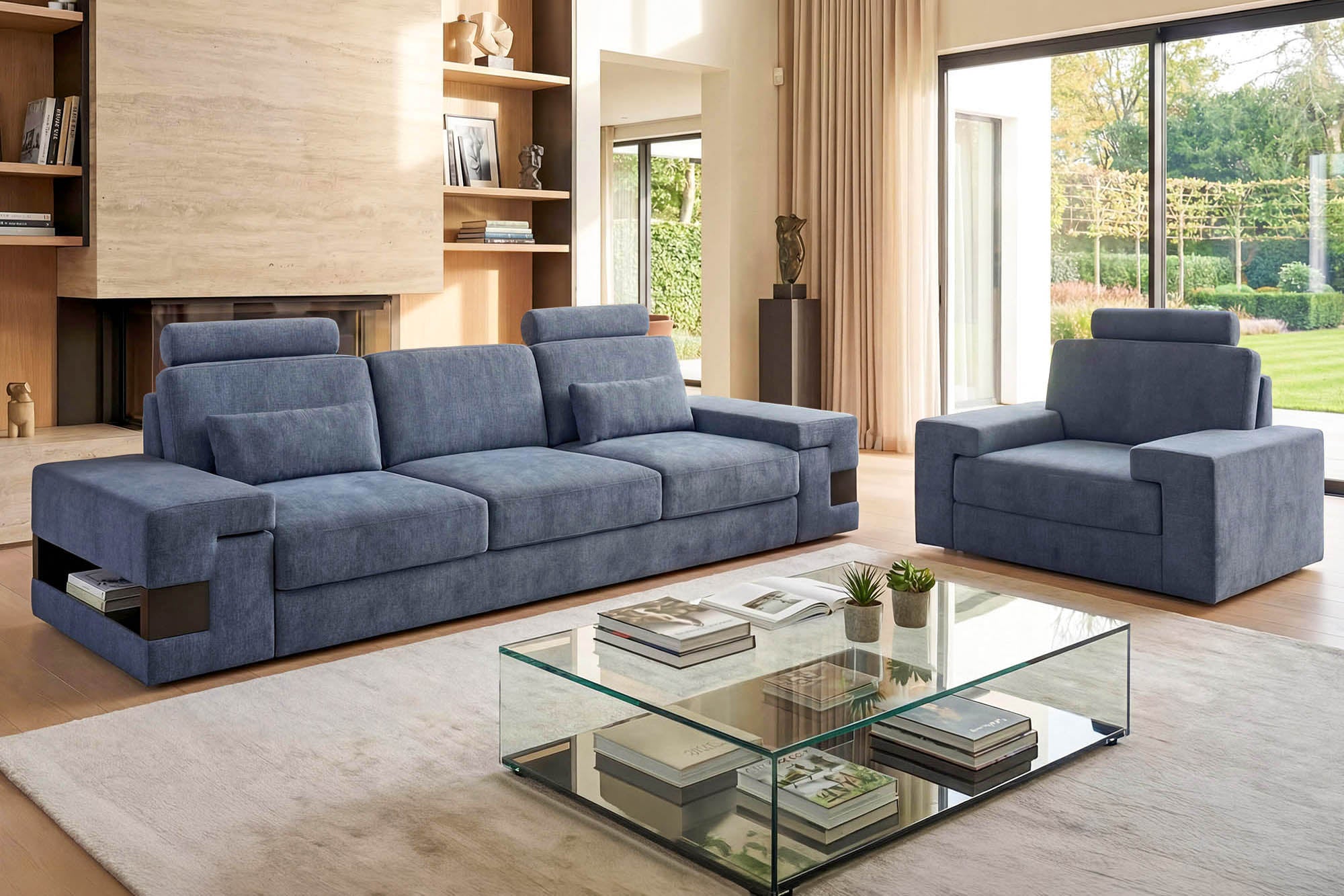 Los Angeles Fabric Sofa Set