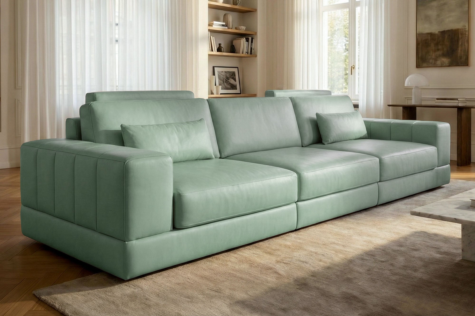 Phoenix Modern Leather Sofa Set