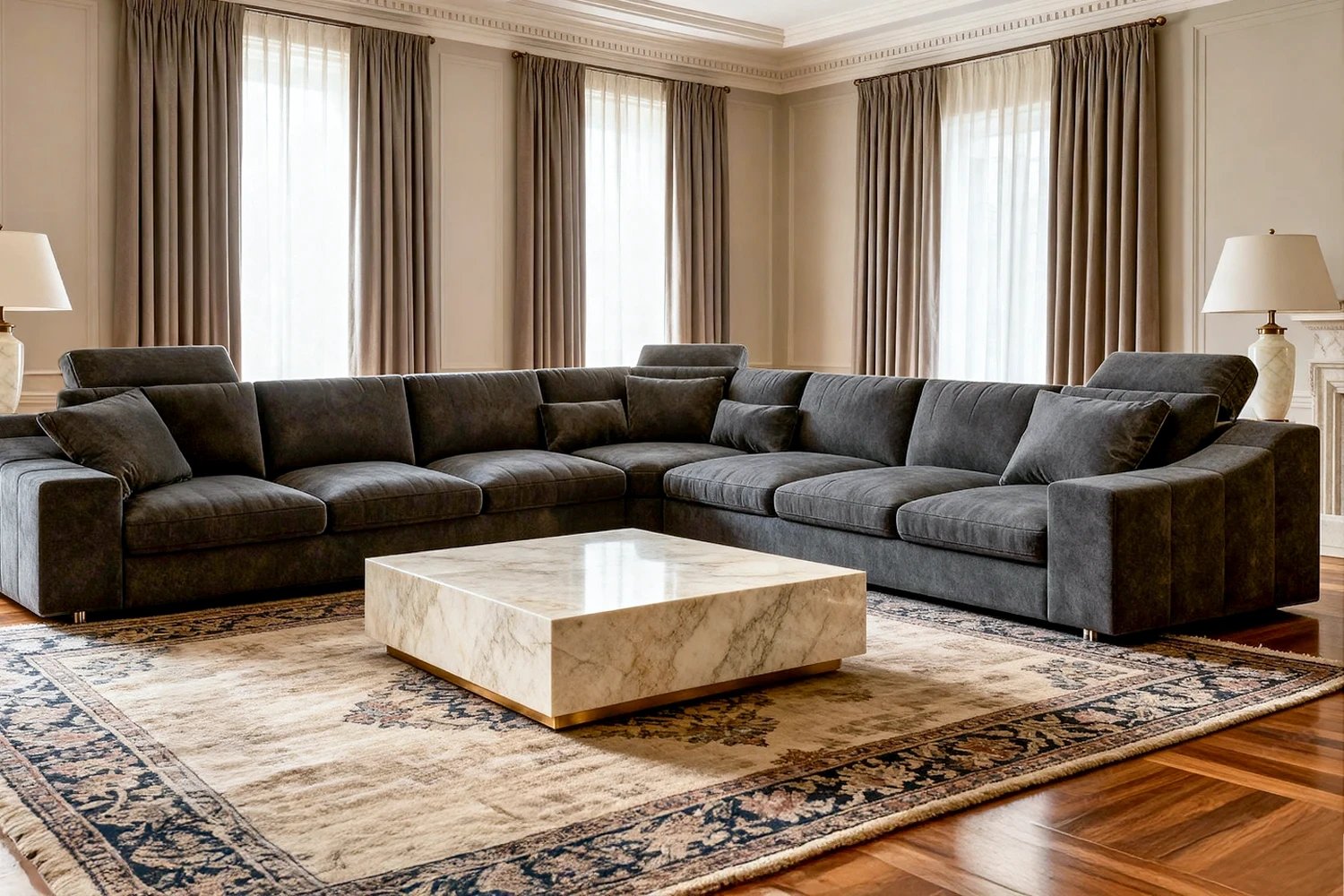 Chicago LG Modern Fabric L-Sectional Large