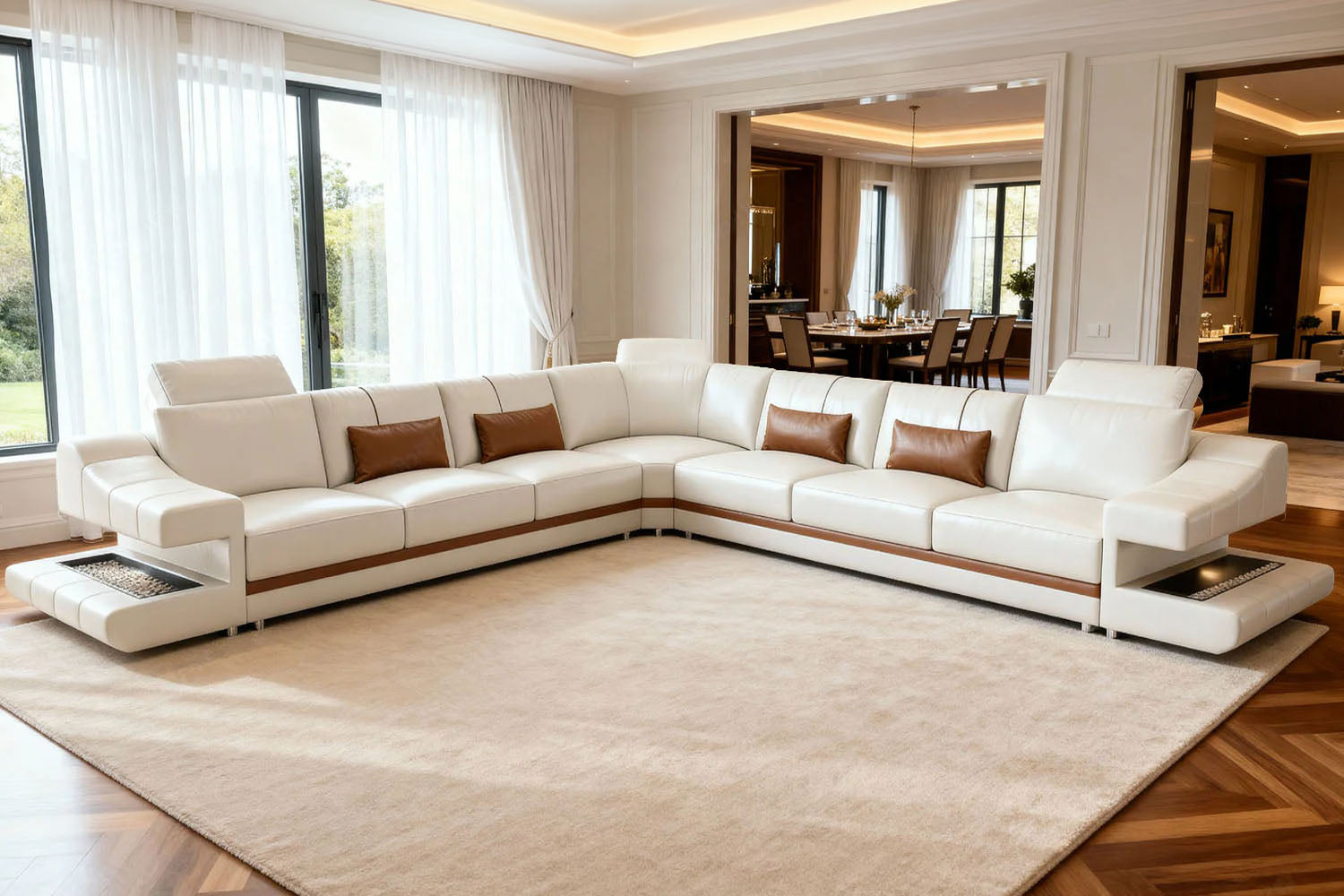 Chicago LG Leather L-Sectional Large