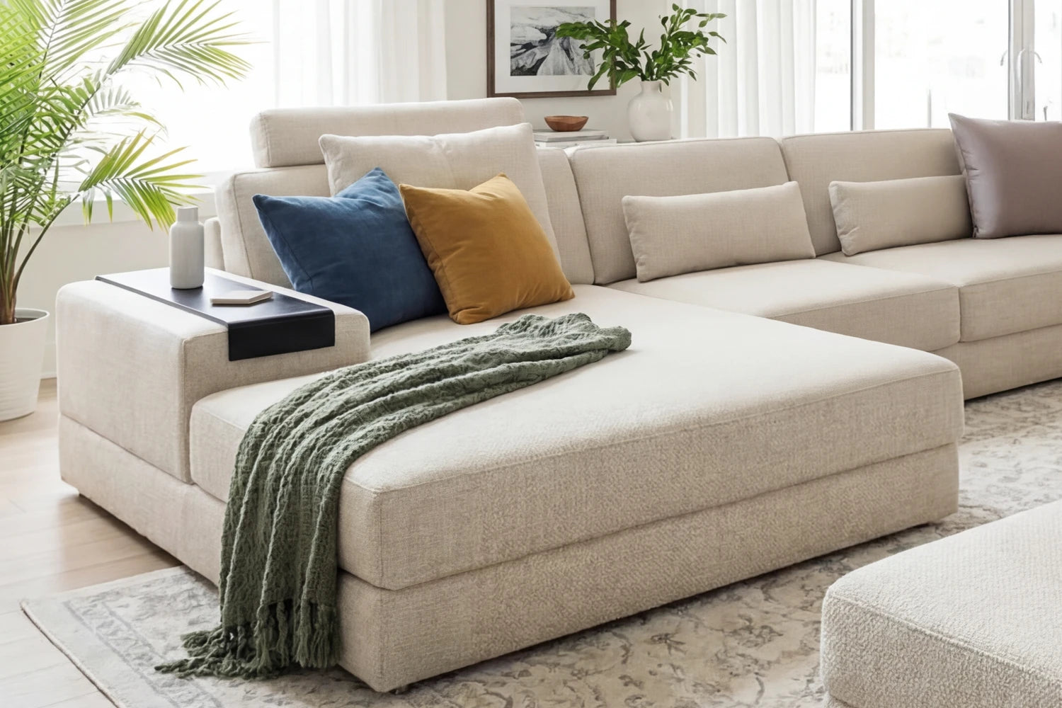 Los Angeles III-LG Modern Fabric Chaise Sectional