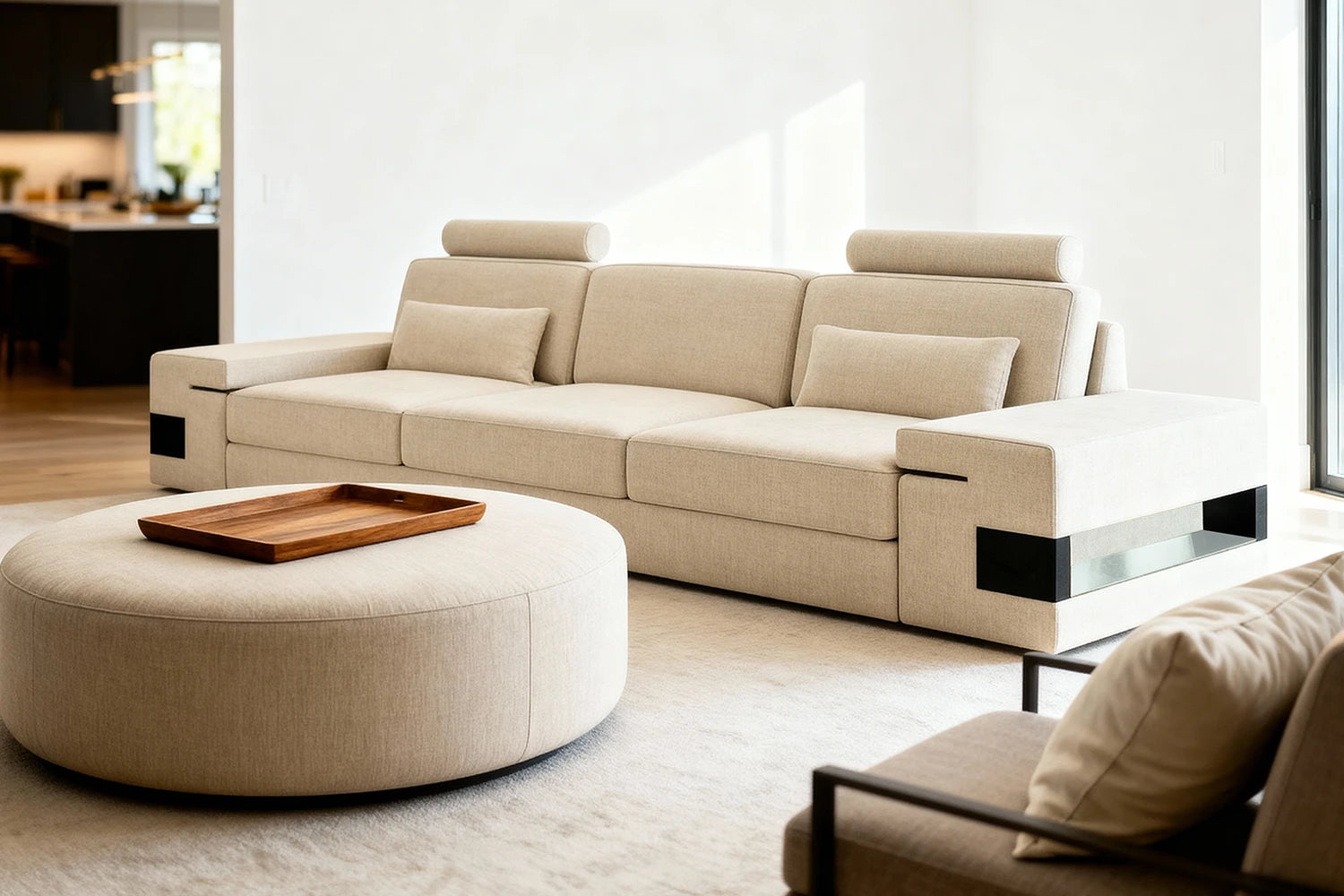 Los Angeles Fabric 3 Seater Sofa