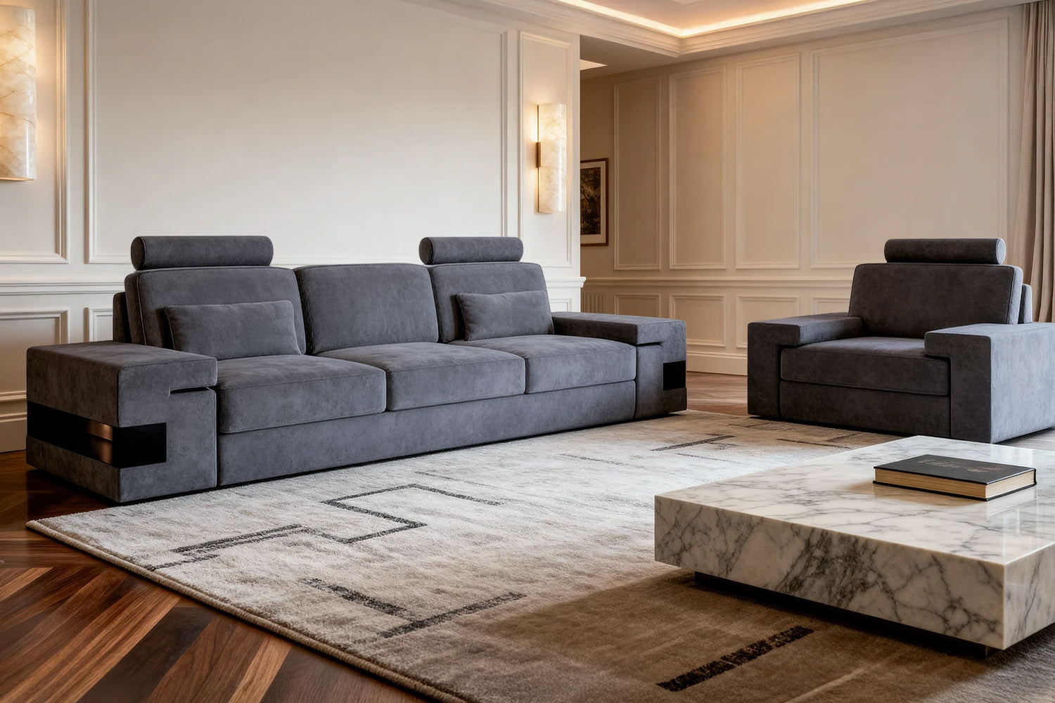 Los Angeles Fabric 3 Seater Sofa