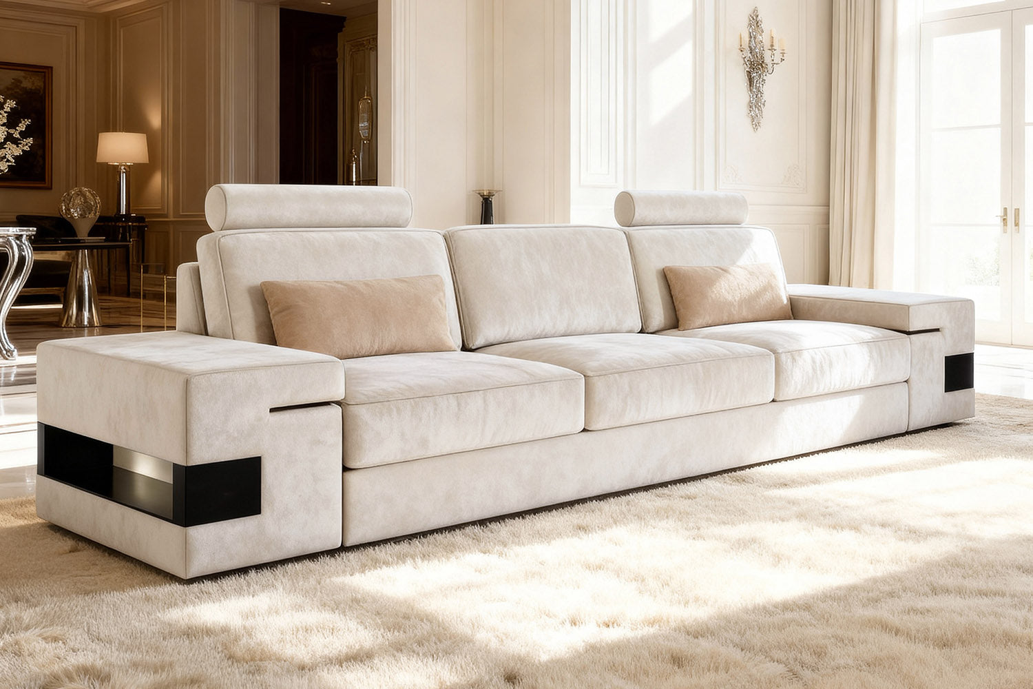 Los Angeles Fabric 3 Seater Sofa