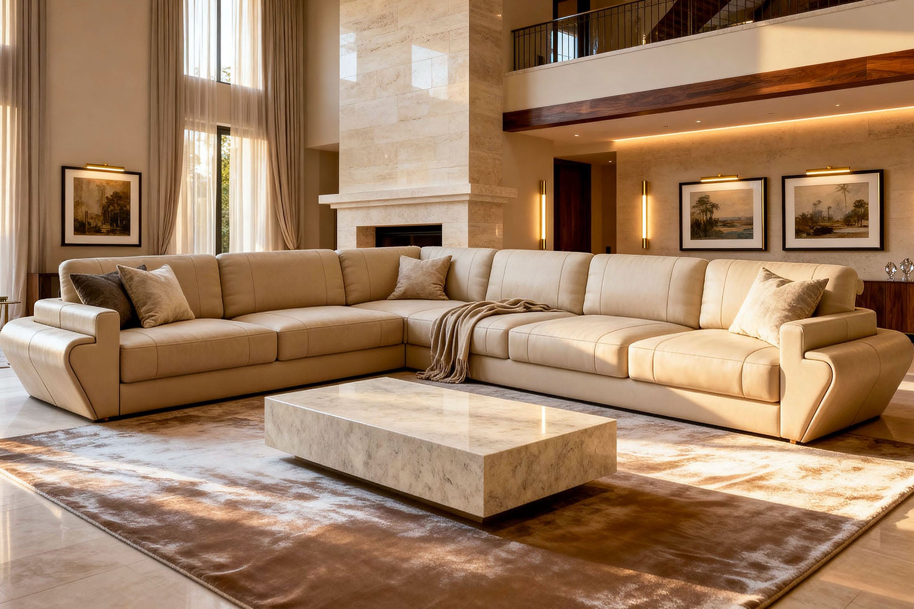 Texas LG Leather L-Sectional Large