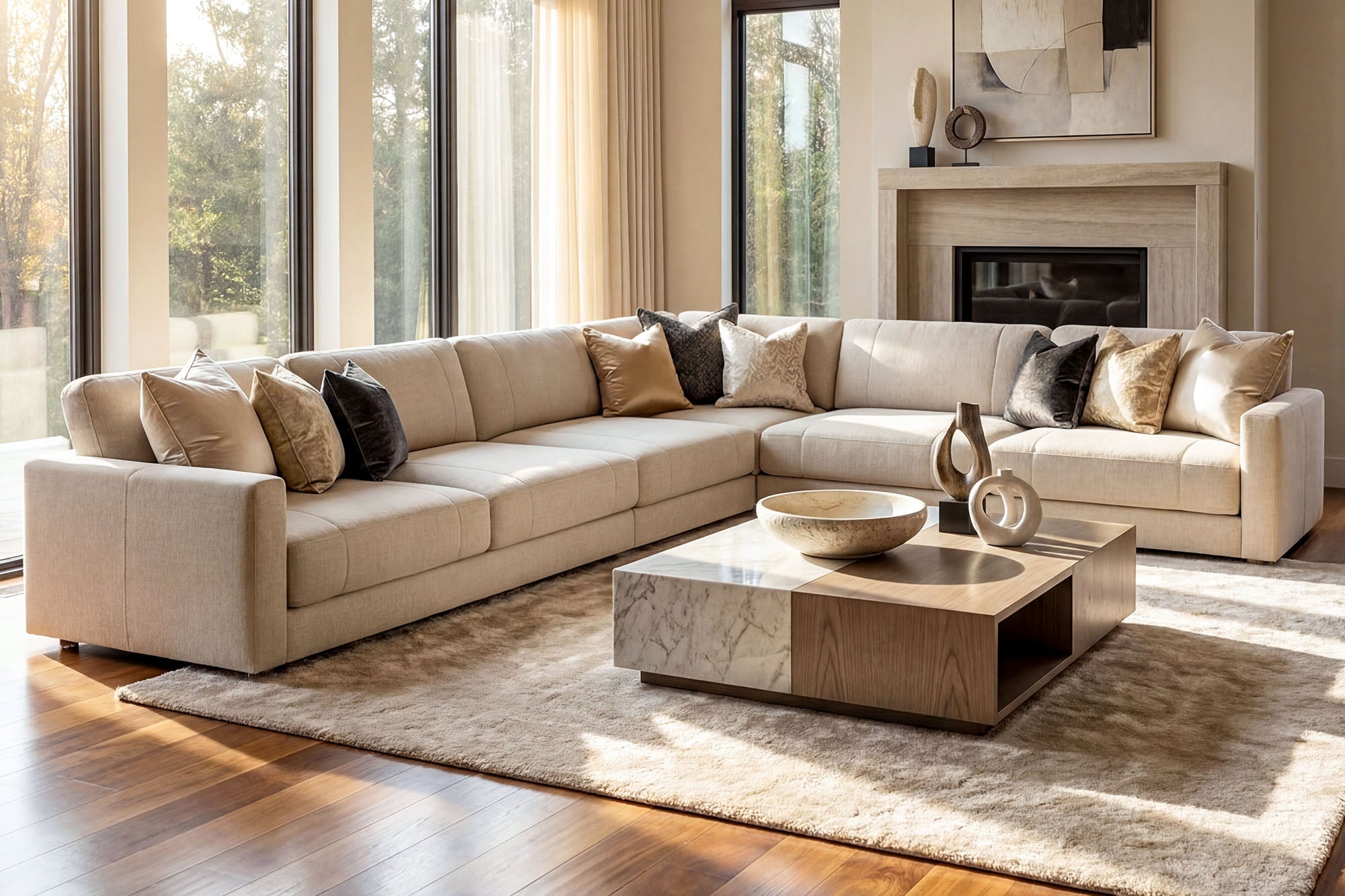 Texas LG Modern Fabric L-Sectional Large