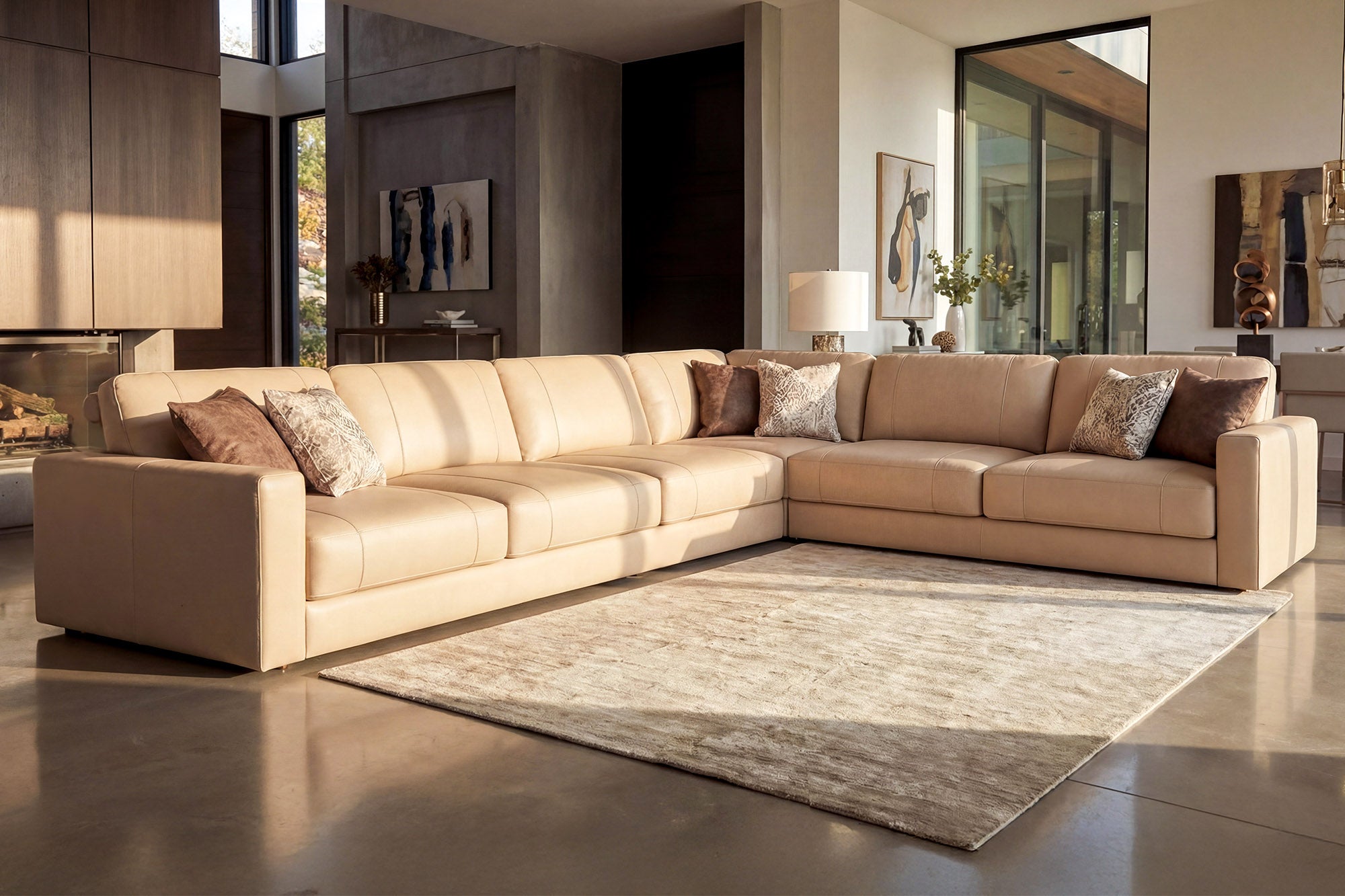 Texas LG Modern Leather L-Sectional Large