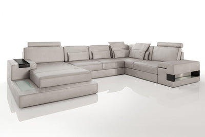 Los Angeles Leather U-Chaise Sectional