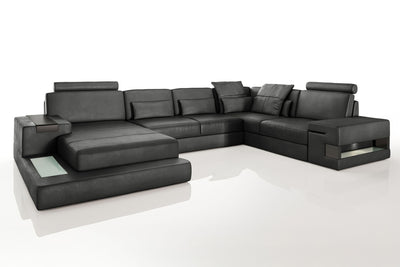 Los Angeles Leather U-Chaise Sectional