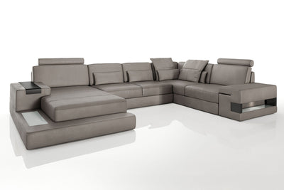 Los Angeles Leather U-Chaise Sectional