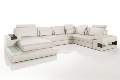 Los Angeles Leather U-Chaise Sectional