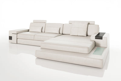 IN-STOCK Los Angeles III Leather Chaise Sofa with Recliner - NEW