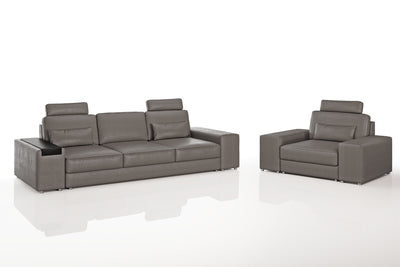 Los Angeles Modern Leather Sofa Set