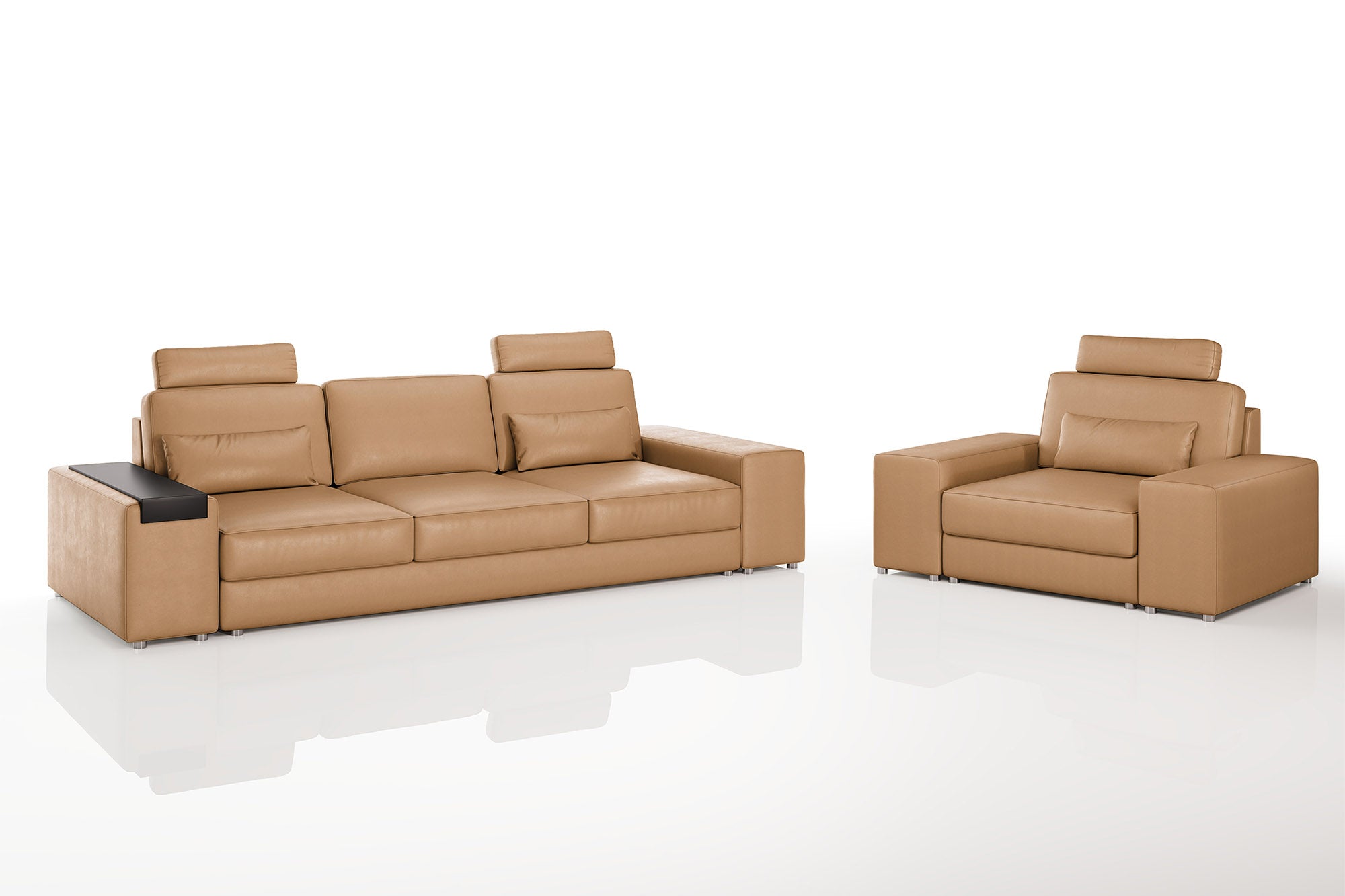 Los Angeles Modern Leather Sofa Set