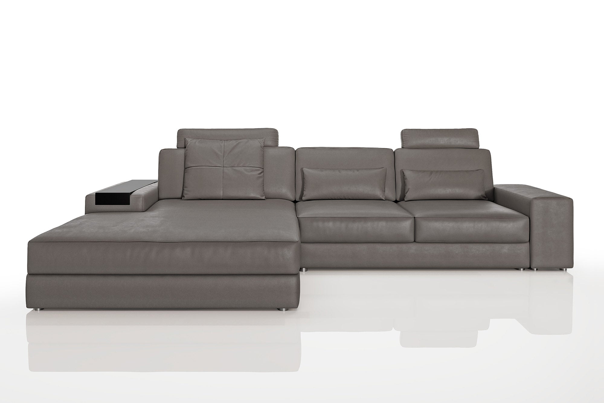 Los Angeles III Modern Leather Chaise Sofa