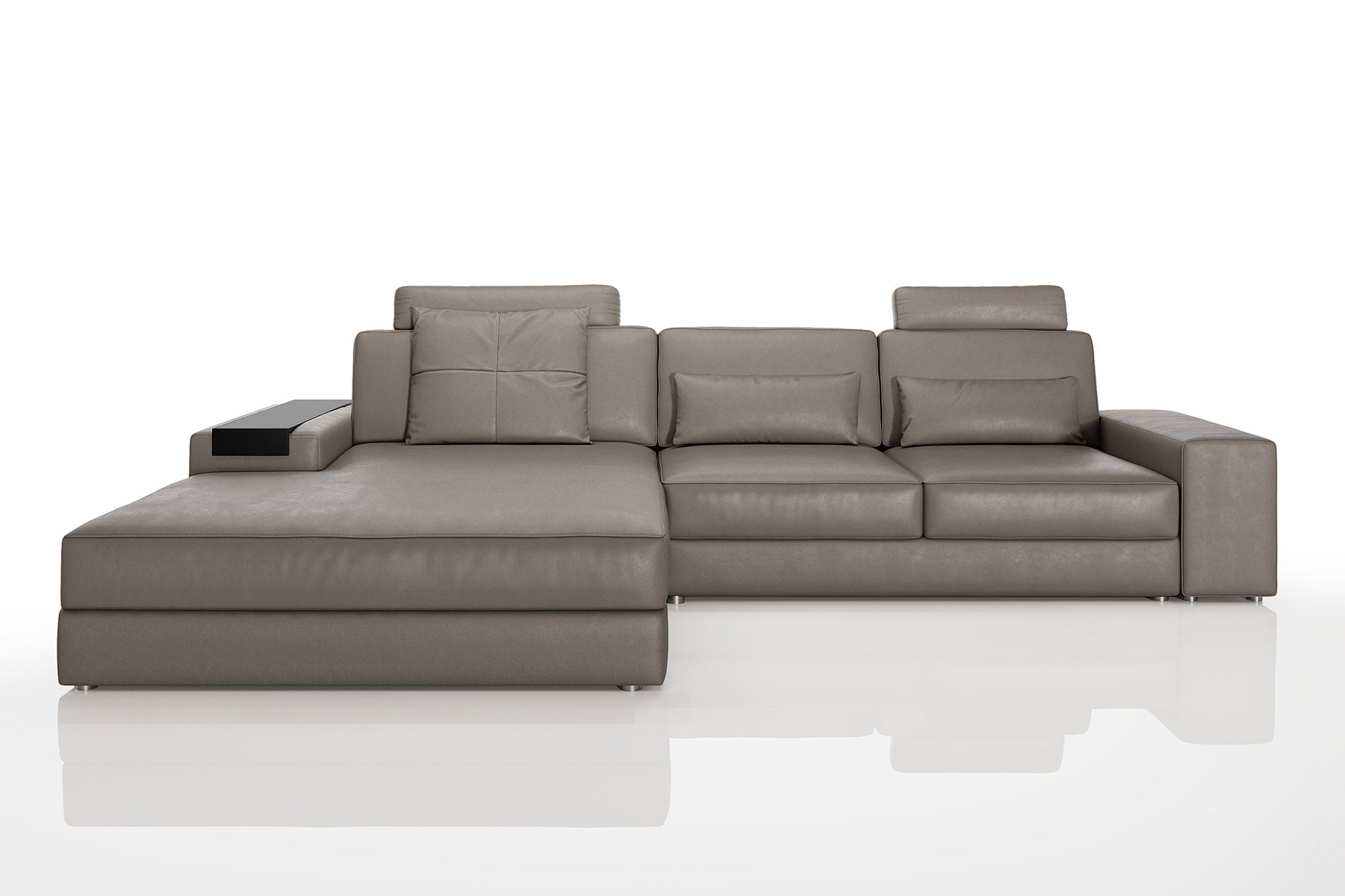 Los Angeles III Modern Leather Chaise Sofa
