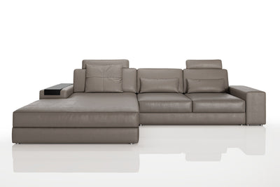 Los Angeles III Modern Leather Chaise Sofa