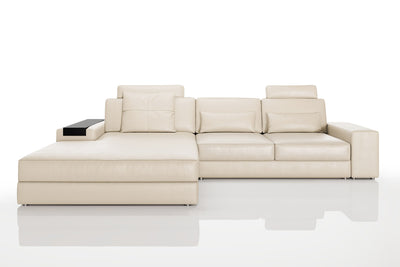Los Angeles III Modern Leather Chaise Sofa