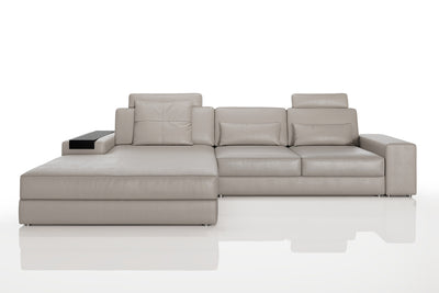 Los Angeles III Modern Leather Chaise Sofa
