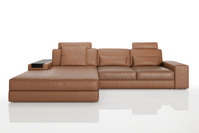 Los Angeles III Modern Leather Chaise Sofa