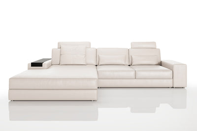 Los Angeles III Modern Leather Chaise Sofa