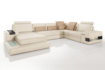 Los Angeles Leather U-Chaise Sectional
