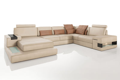 Los Angeles Leather U-Chaise Sectional