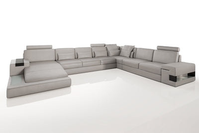 Los Angeles LG Leather U-Chaise Sectional Large