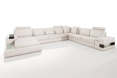 Los Angeles LG Leather U-Chaise Sectional Large