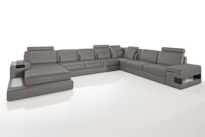 Los Angeles LG Leather U-Chaise Sectional Large