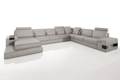 Los Angeles LG Leather U-Chaise Sectional Large