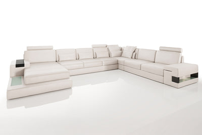 Los Angeles LG Leather U-Chaise Sectional Large